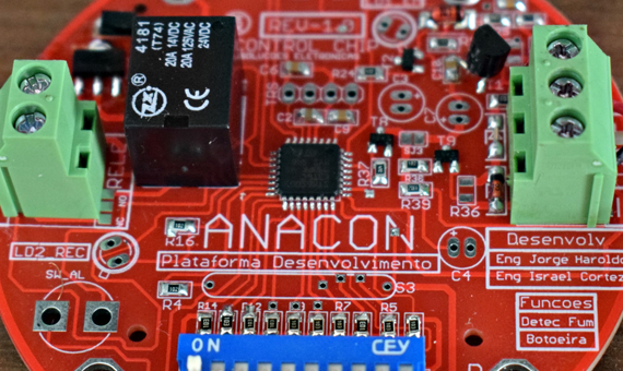 Montagem de Placa Eletrônica de um detector de fumaça para central de alarme de incendio