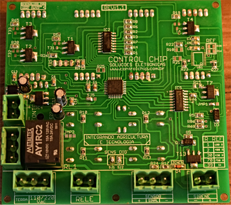 Circuito eletrônico do controlador de temperatura para secagem de café